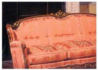 美式古典风格有扶手三位沙发