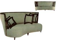 后现代新古典风格无扶手双位沙发