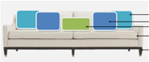 后现代新古典风格有扶手三位沙发