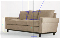 后现代新古典风格有扶手三位沙发HF-1001366