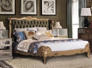 美式新古典风格只有床屏的床HF-1001890