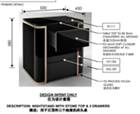 现代风格方形床头柜HF-1001929