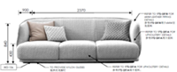 后现代新古典风格有扶手三位沙发HF-1002001