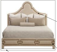 后现代新古典风格只有床屏的床HF-1003227