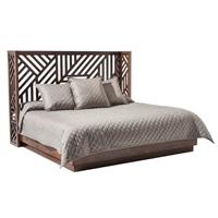 新中式风格有床尾屏的床